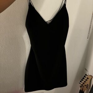 windsor black open back dress, used once